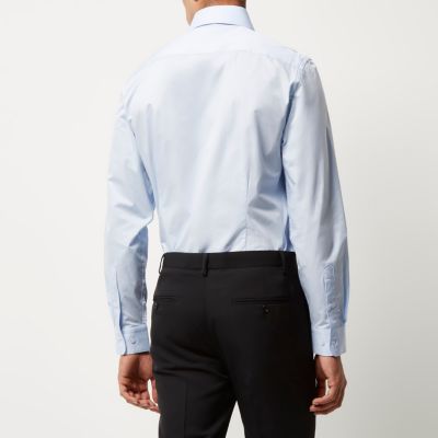Light blue cutaway collar slim fit shirt